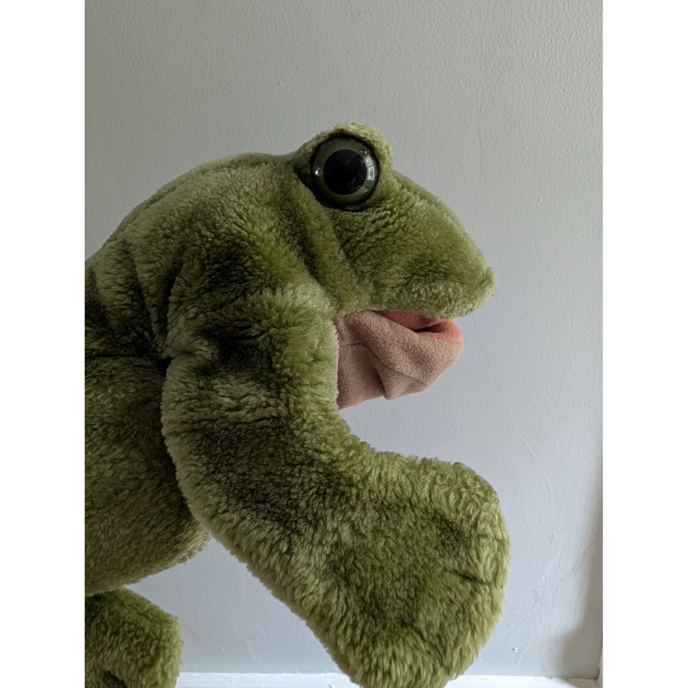 Folkmanis Folktails Frog Puppet Kids Green Vintage Bullfrog Plush Toy Good - Picture 11 of 11